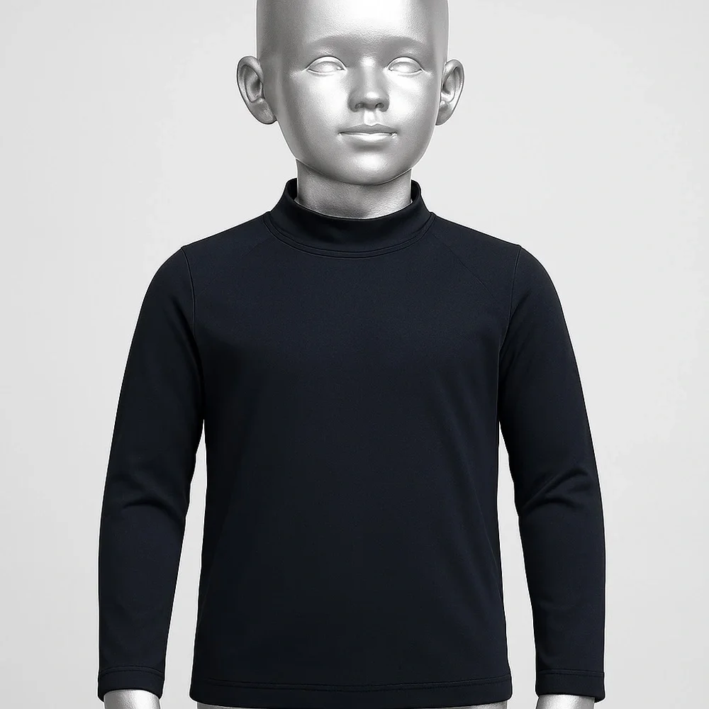 Champion Boys Duo Dry Black Mock Neck Rashguard Compression Shirt L 10-12